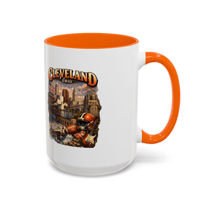 Cleveland Ohio Vintage Football Accent Coffee Mug (11/15oz)