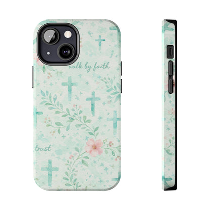 Walk By Faith Phone Case | Christian floral iPhone Case
