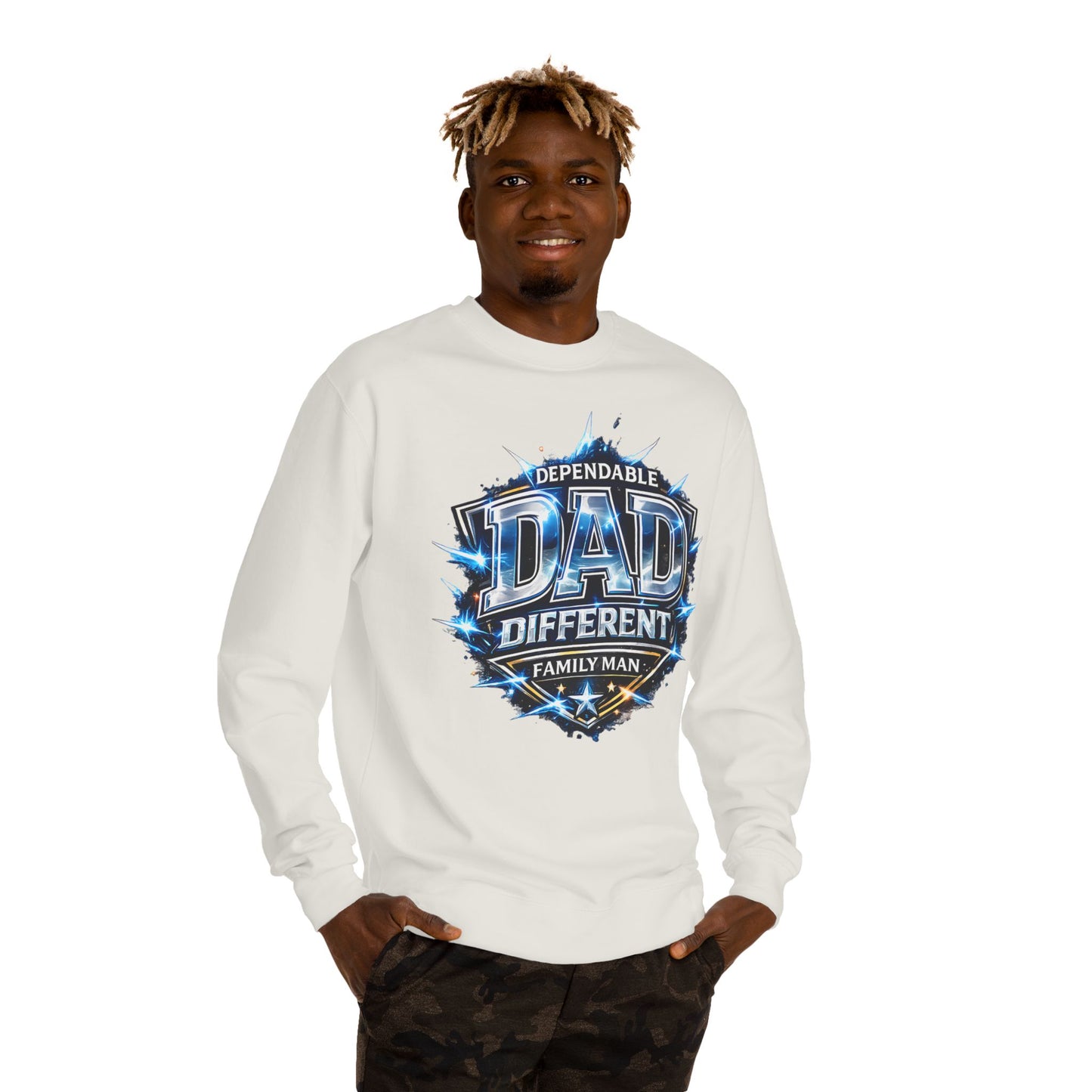 Dependable Dad Crewneck Sweatshirt - "Different Family Man" Graphic