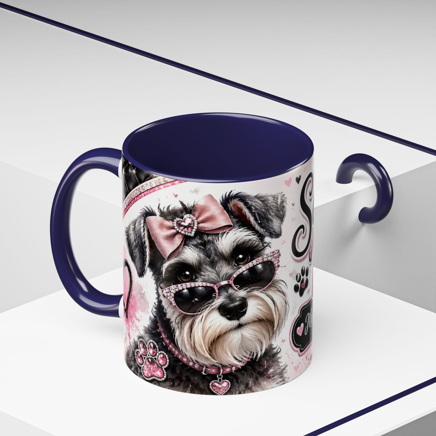 Schnauzer Mom Coffee Mug — "Messy Beard, Big Heart" Accent 11/15oz