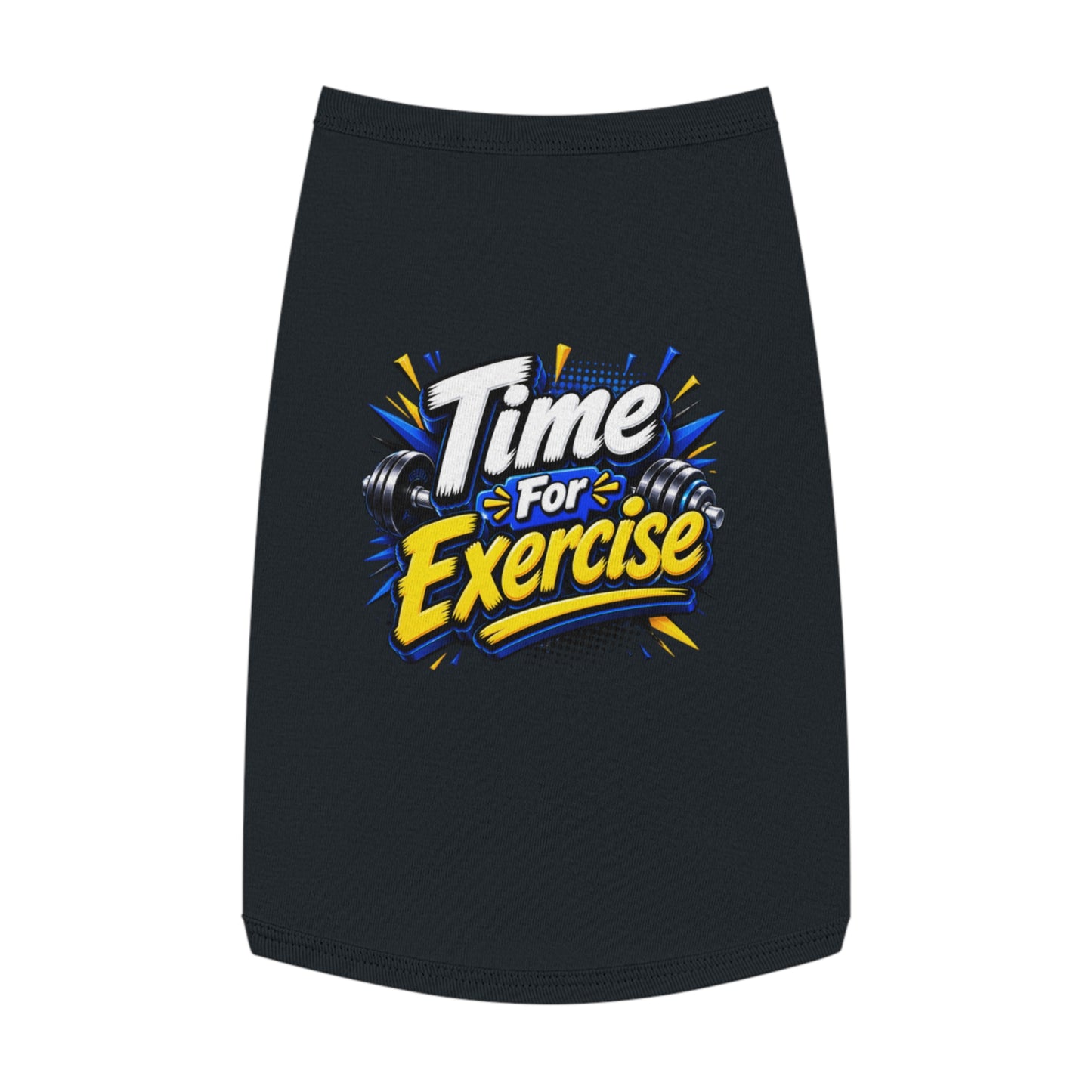 Pet Tank Top — "Time For Exercise" Dog Workout Tee
