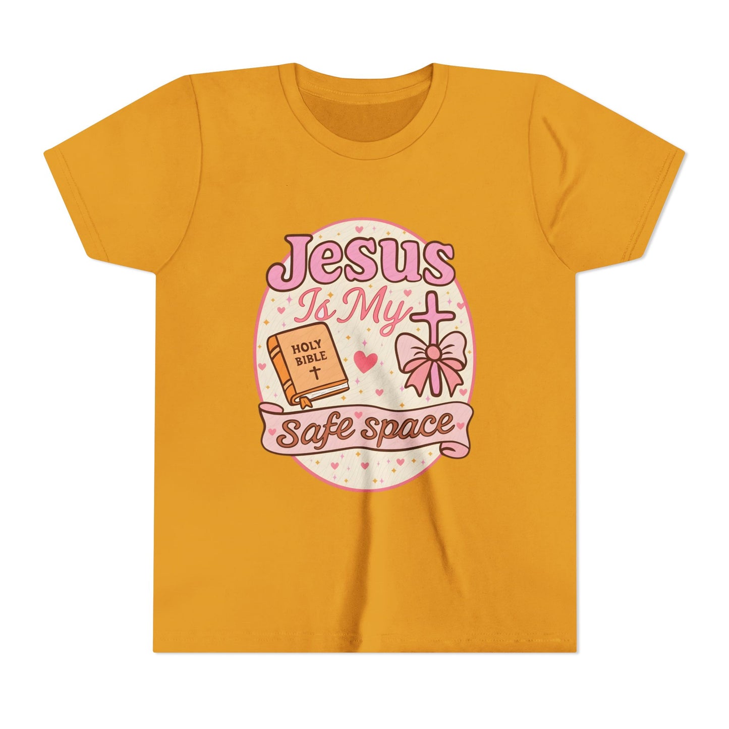 Youth Tee — "Jesus Is My Safe Space" Christian Kids T-Shirt