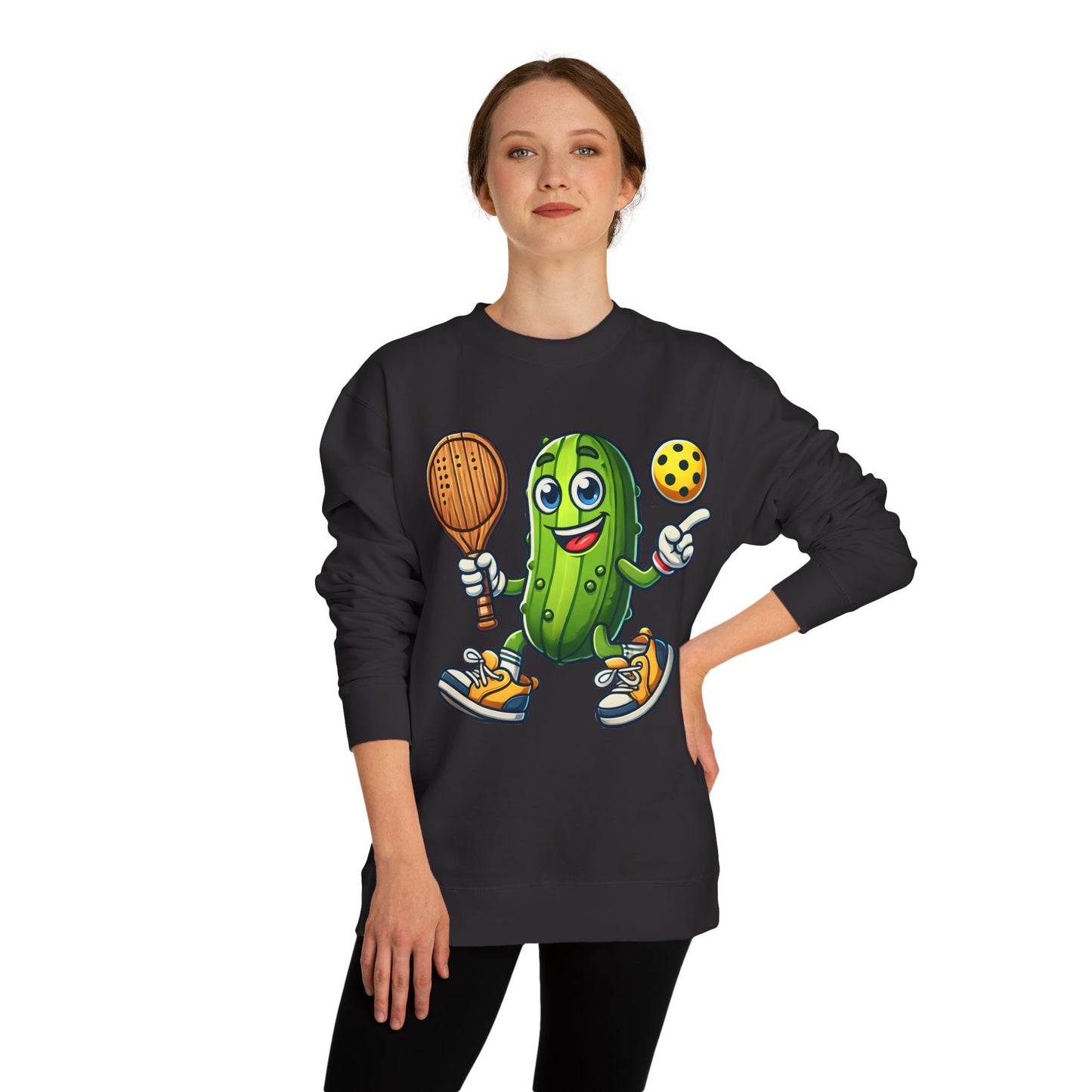 Pickle Pickleball Sweatshirt — Funny Pickle Playing Pickleball Crewneck
