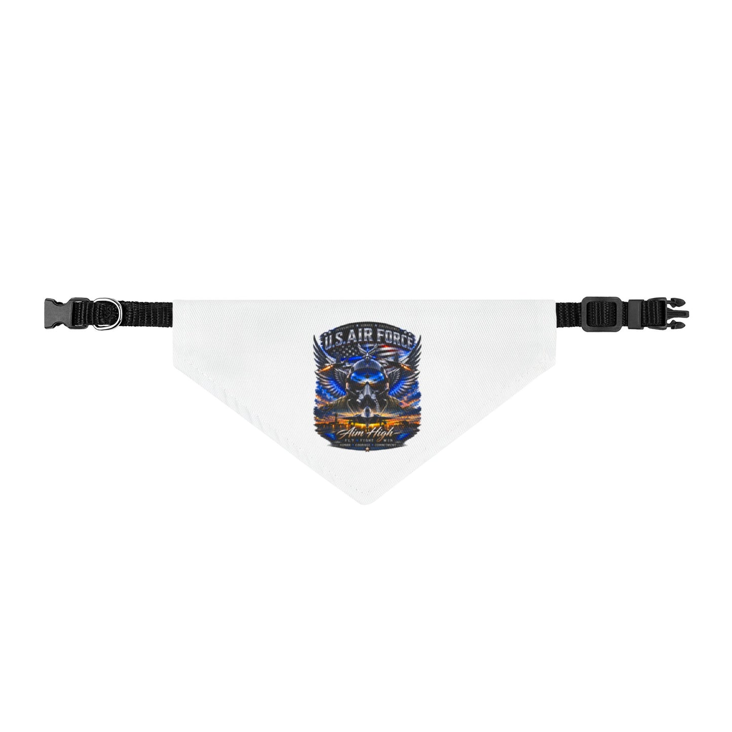 US Air Force Skull Clip-On Pet Bandana — Military Pride Dog & Cat Accessory