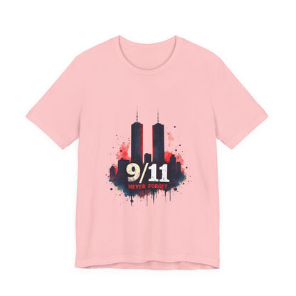 9/11 Never Forget T-Shirt — World Trade Center Memorial Tee