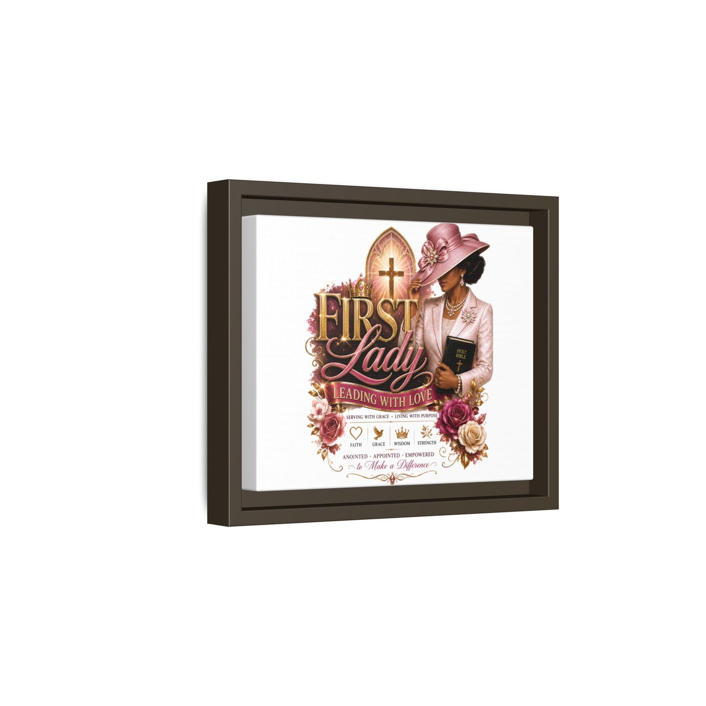 First Lady Faith Canvas Print — "First Lady: Leading With Love" Framed Matte Wall Art