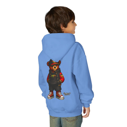 Youth Bear Hoodie — Streetwear Teddy Bear Graphic Pullover