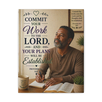 Inspirational Scripture Canvas — "Commit Your Work to the Lord" Wall Art