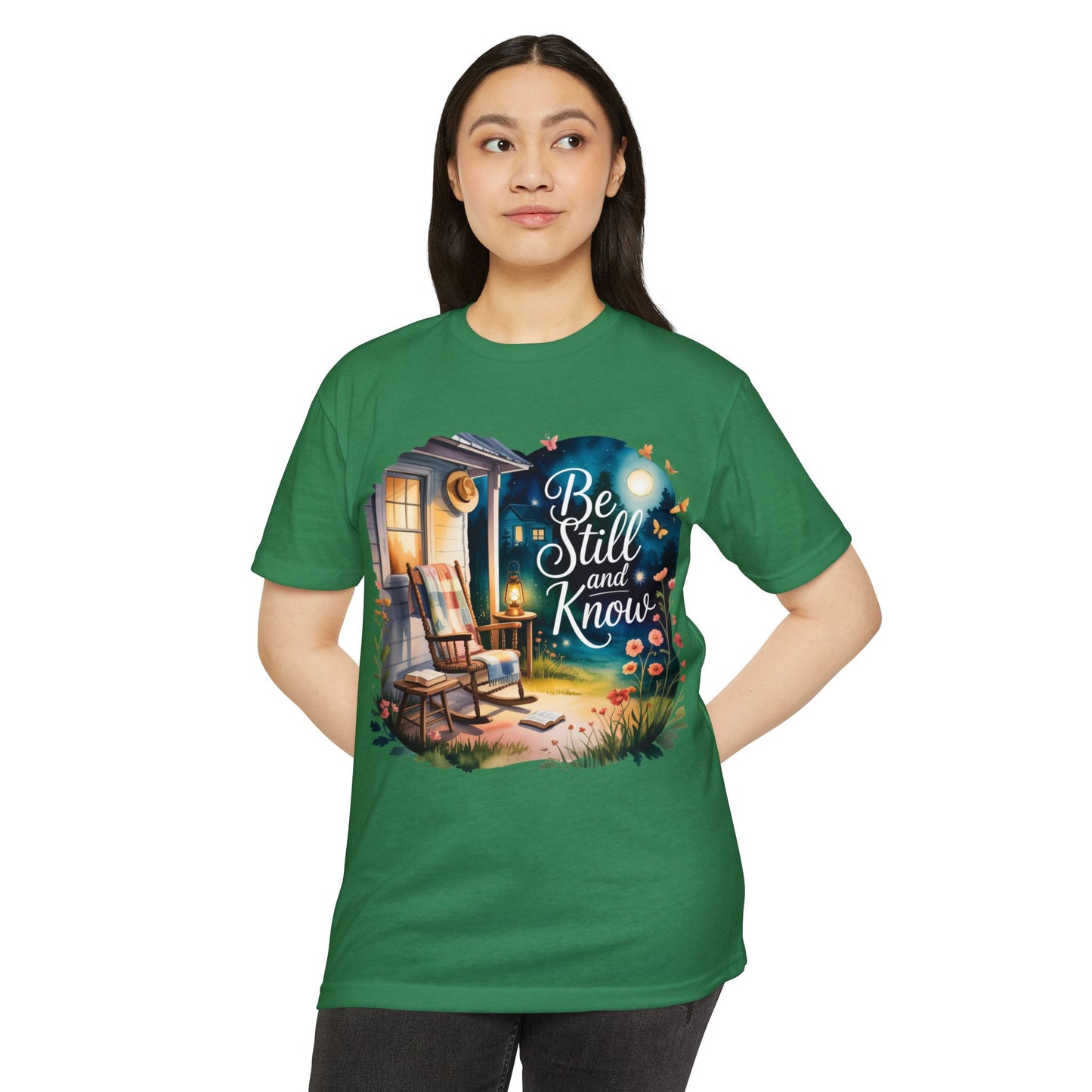 Be Still and Know T-Shirt — Cozy Porch & Moonlight Faith Tee