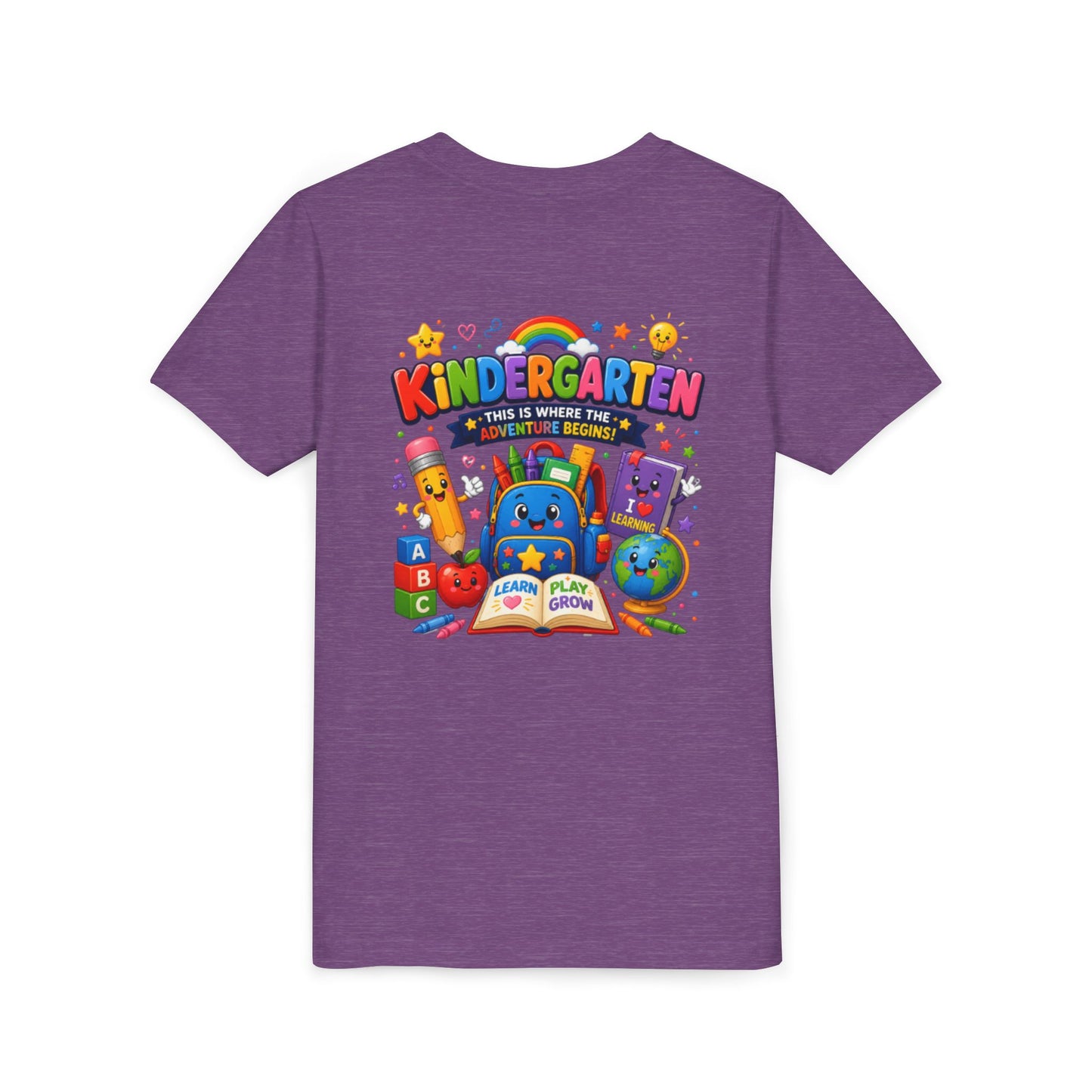 Kindergarten Kids T‑Shirt — 'Kindergarten: This Is Where the Fun Begins' Colorful Back-to-School Tee