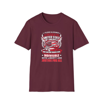 I Pledge Allegiance To the Flag of the of America The Reporlic for Which It Stands One Nation Under God Indivisible  With Liberty and Justice for All T-Shirt