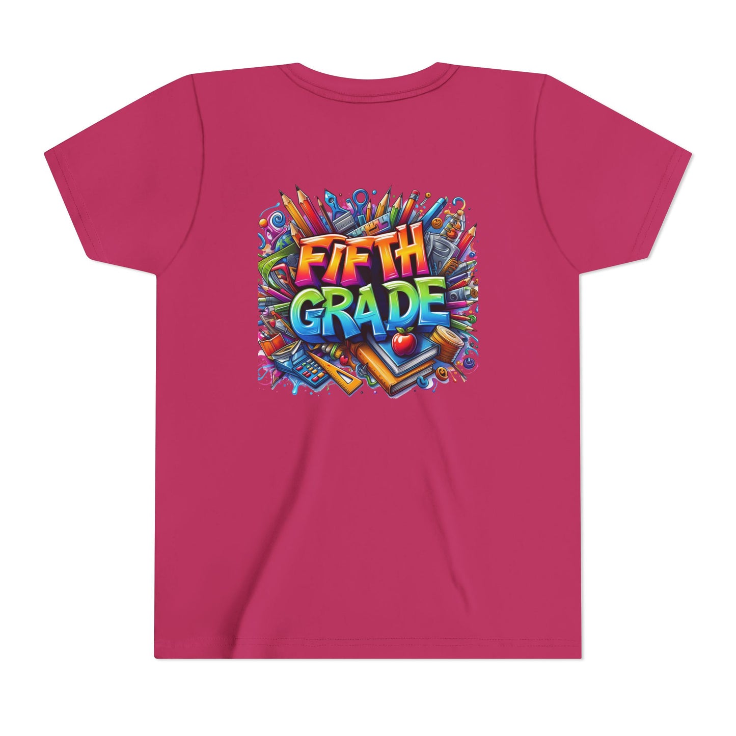 Fifth Grade Kid's Tee - Colorful School Supplies Back to School T-Shirt