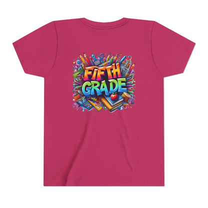 Fifth Grade Kid's Tee - Colorful School Supplies Back to School T-Shirt