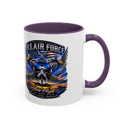 U.S. Air Force Eagle Coffee Mug — "Aim High" Accent 11/15oz
