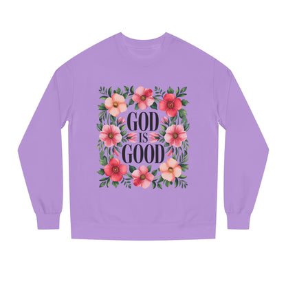 God Is Good Floral Sweatshirt — Christian Inspirational Crewneck