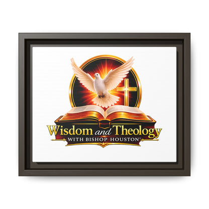 Framed Canvas Print — "Wisdom and Theology" Dove & Bible Wall Art