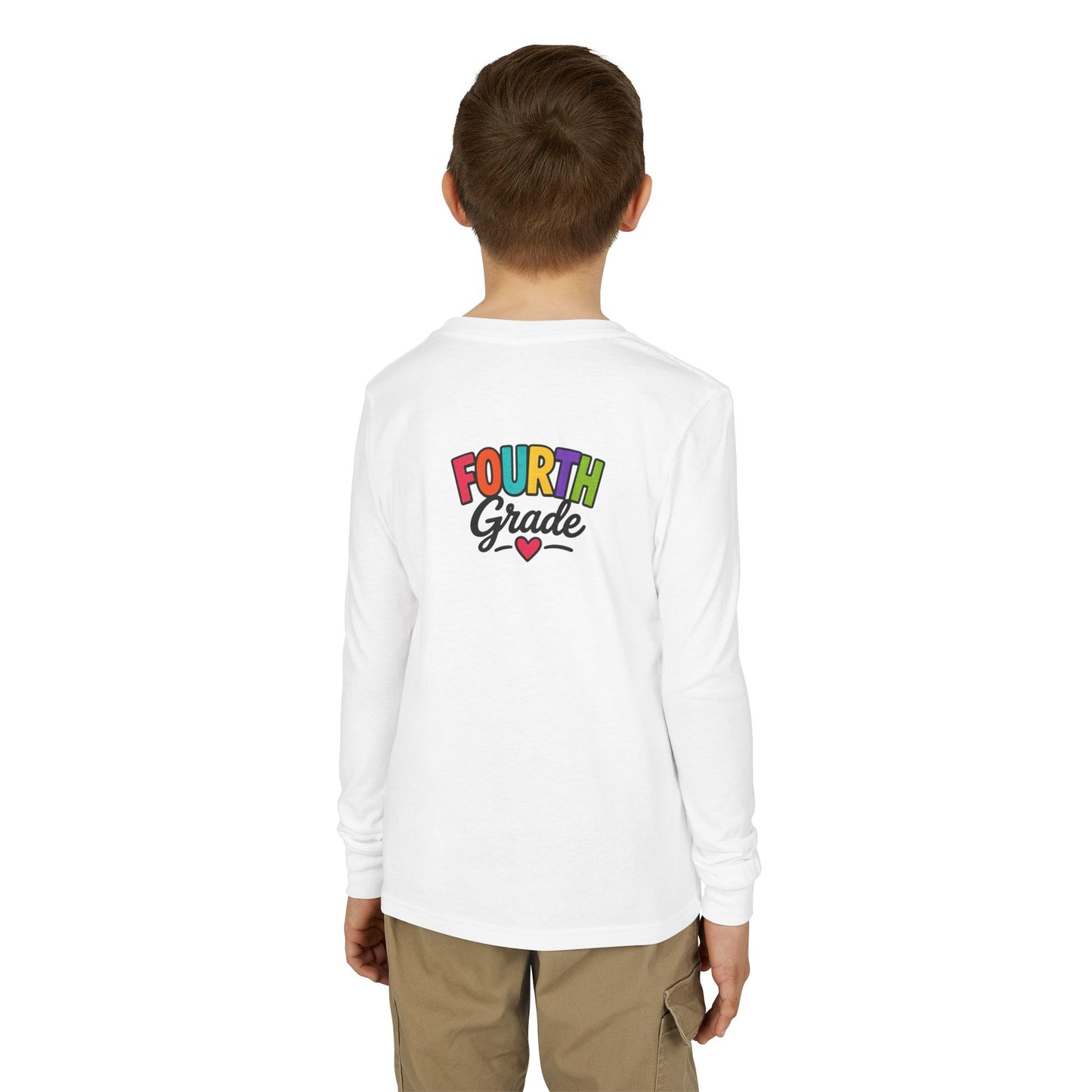 Fourth Grade Long Sleeve Tee — Colorful Kids School Shirt