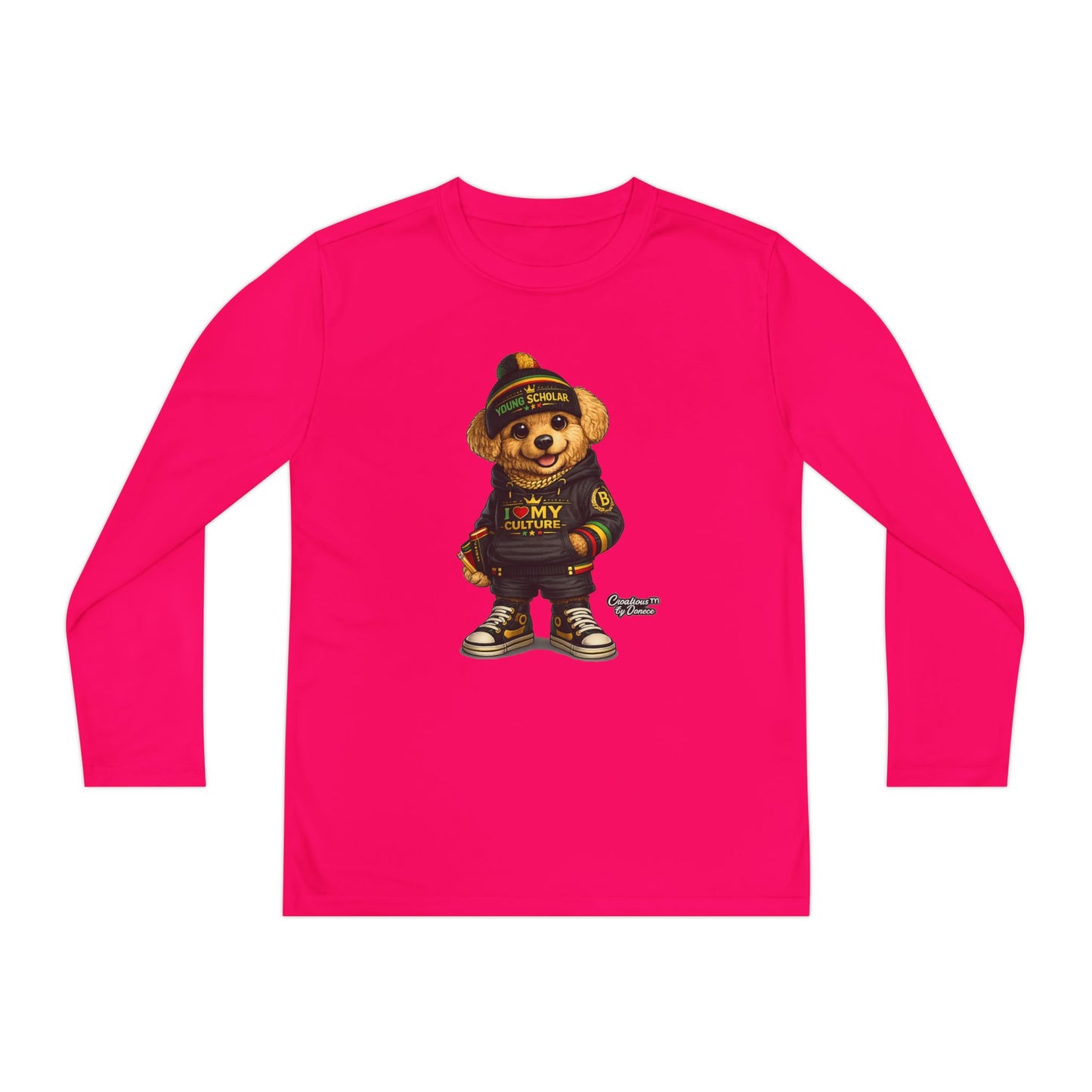 Youth Long Sleeve Tee — Streetwear Teddy Bear Graphic