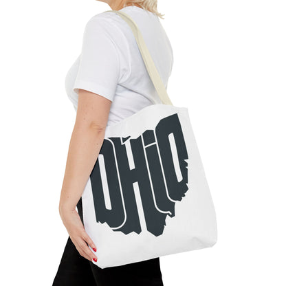 Ohio State Outline Tote Bag — Retro Ohio Text Graphic Tote