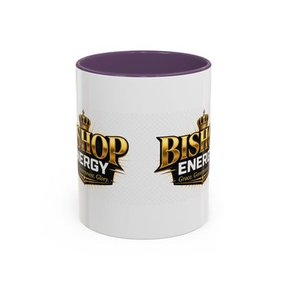 Bishop Energy Coffee Mug — Gold Crown Logo Accent Ceramic Mug (11/15oz)