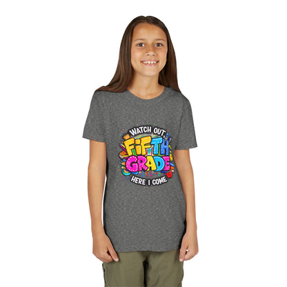 Fifth Grade T‑Shirt for Kids - "Watch Out Fifth Grade Here I Come" Back-to-School Tee