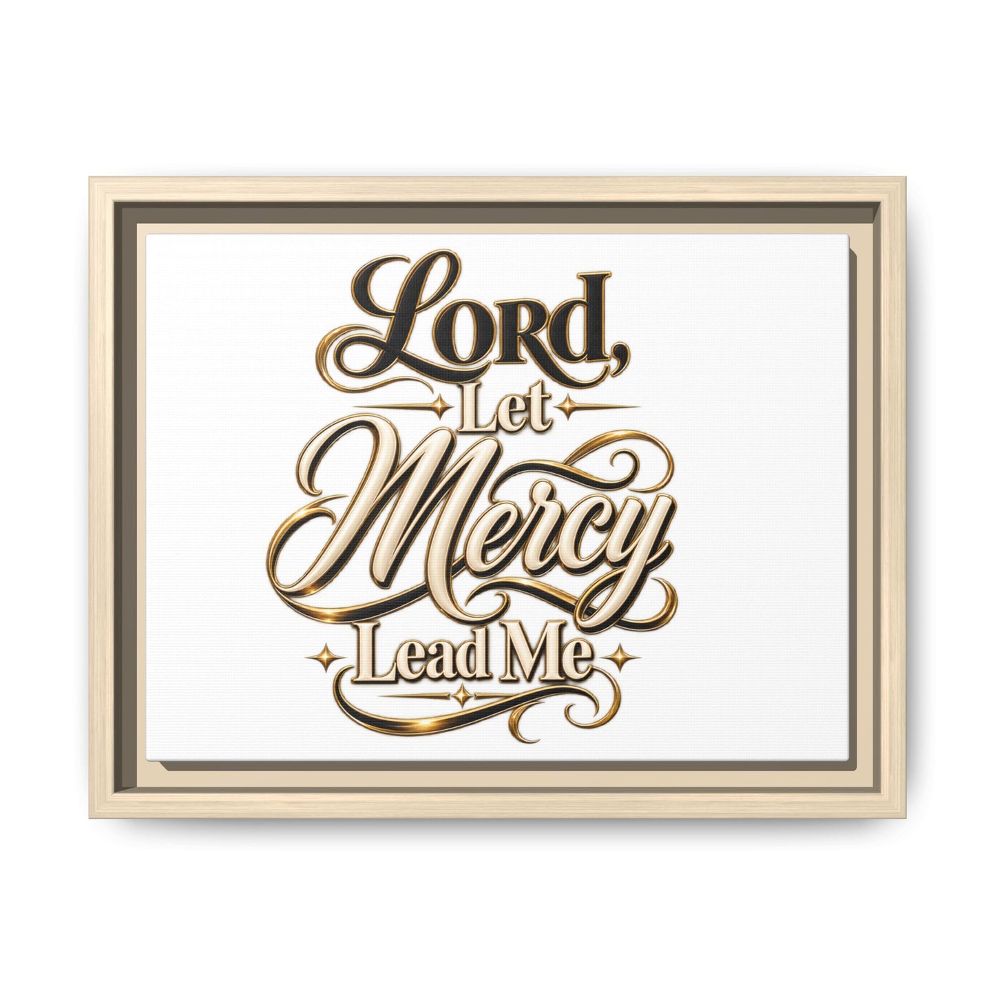 Framed Canvas Wall Art – "Lord, Let Mercy Lead Me" Inspirational Scripture Print