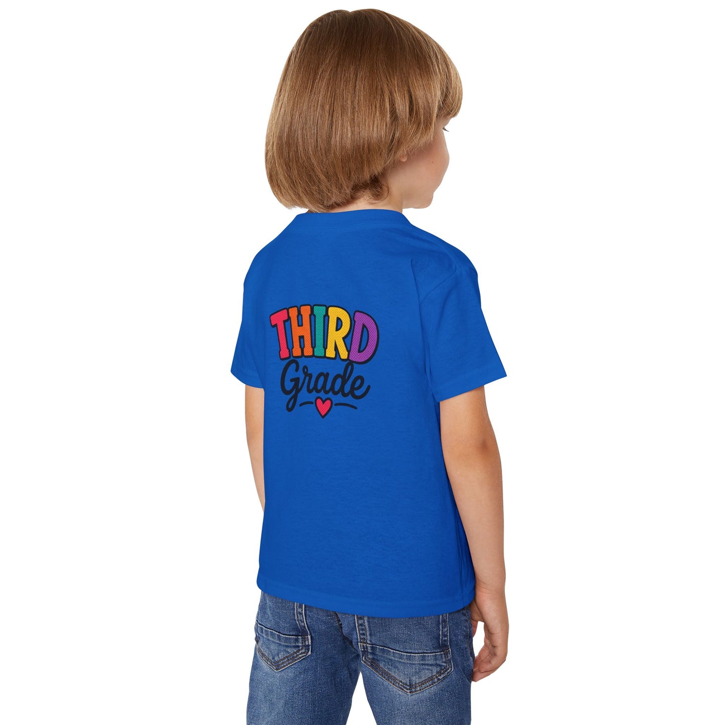 Third Grade Toddler T-Shirt – Colorful Back-to-School Shirt with Heart