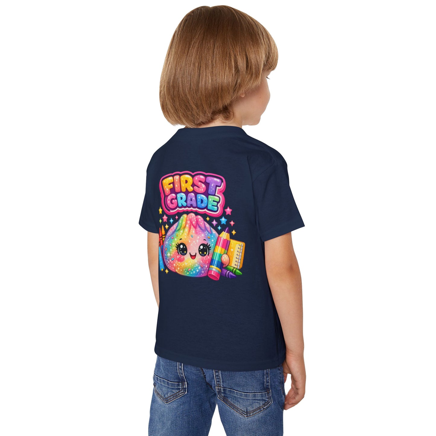 First Grade Toddler T‑Shirt — Cute Rainbow Squishie Back-to-School Tee