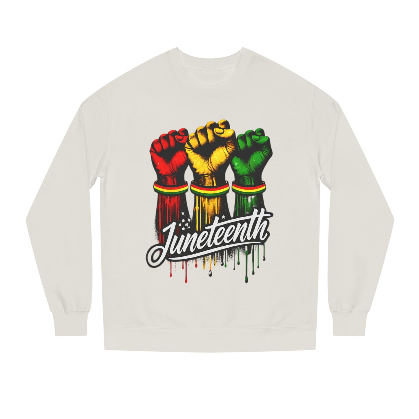 Juneteenth Fist Sweatshirt – Black Power Red Yellow Green Pride Crewneck