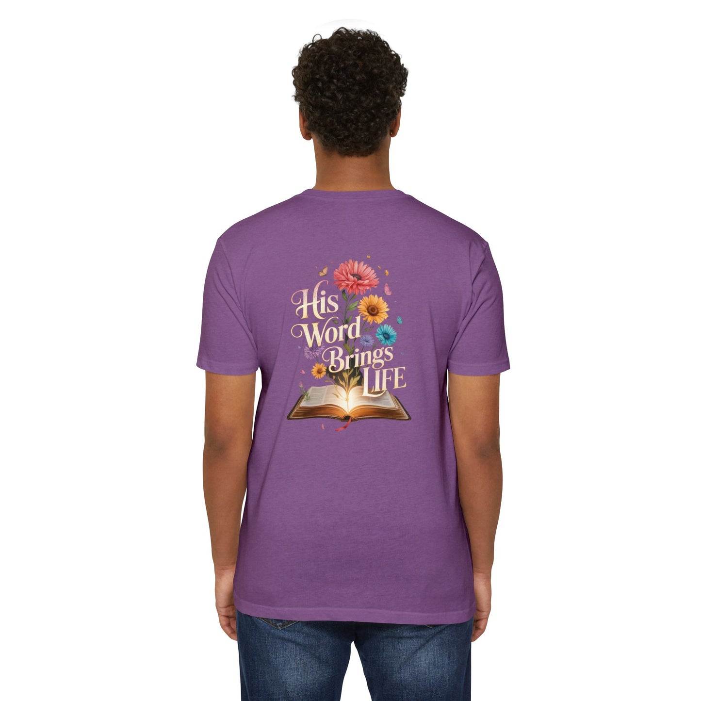 Christian T-Shirt — "His Word Brings Life" Floral Bible Tee