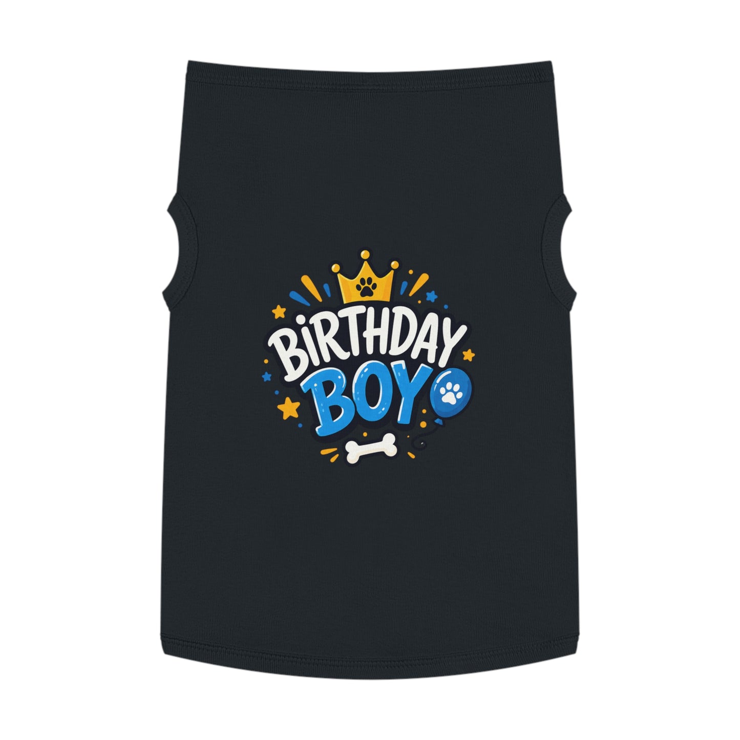 Pet Tank Top - "Birthday Boy" Paw Print Dog Birthday Shirt