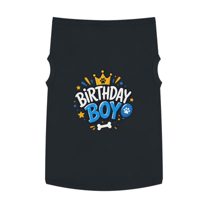Pet Tank Top - "Birthday Boy" Paw Print Dog Birthday Shirt
