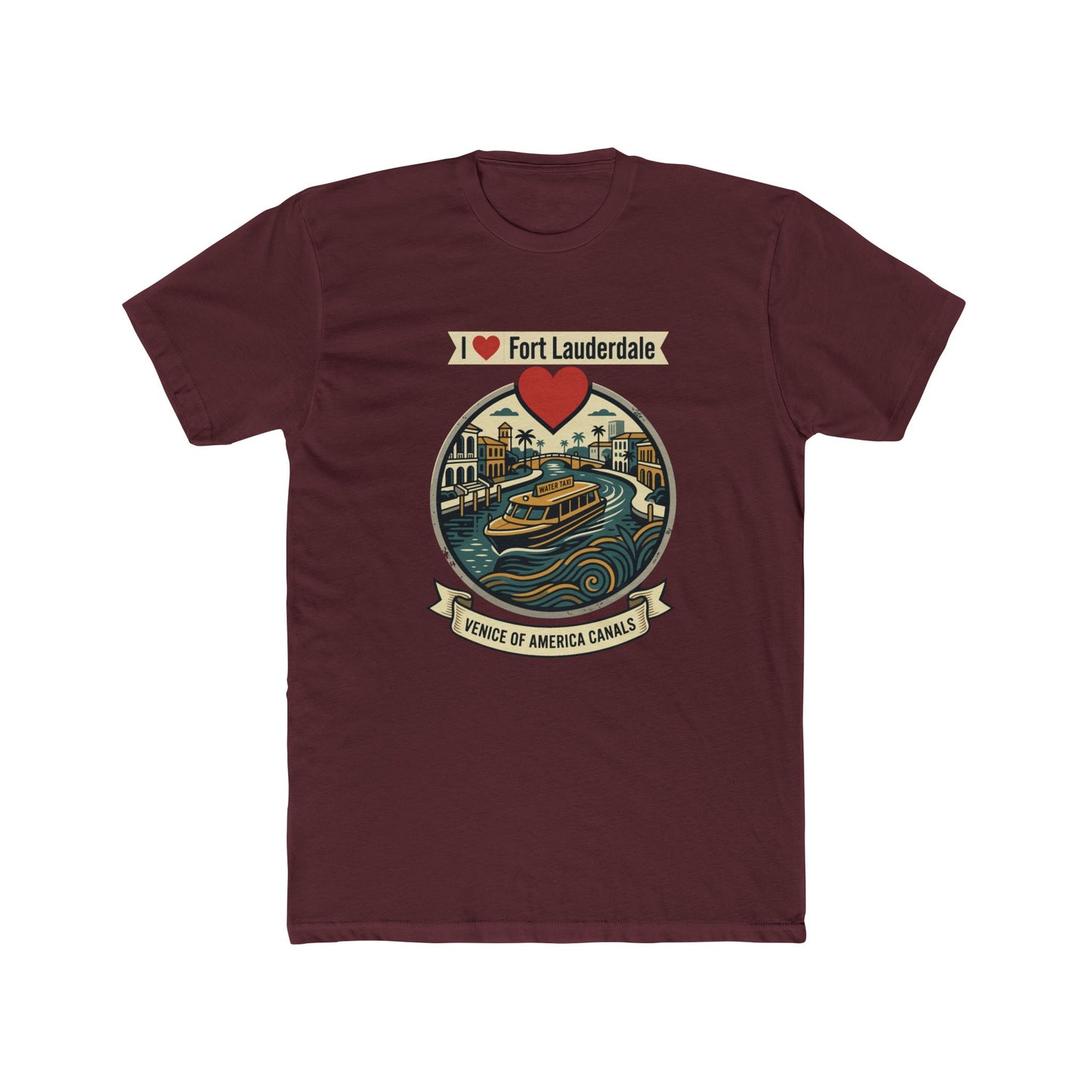 I Heart Fort Lauderdale Canals T‑Shirt — Venice of America Boat Graphic Tee