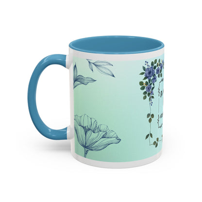 Mother's Heart Floral Accent Coffee Mug — "A Mother's Heart Never Fades"