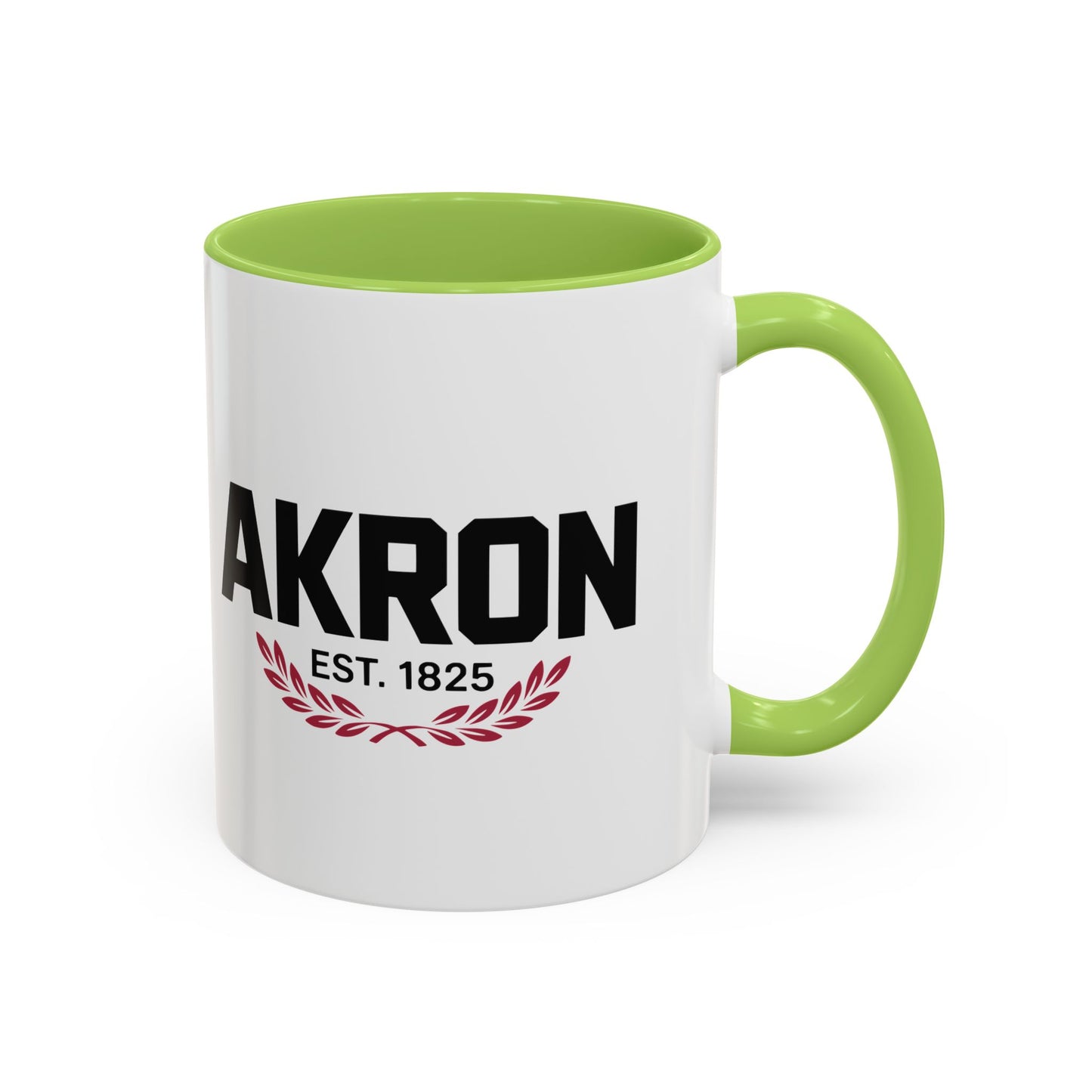 Akron Est. 1825 Accent Coffee Mug — Vintage City Pride Ceramic Mug