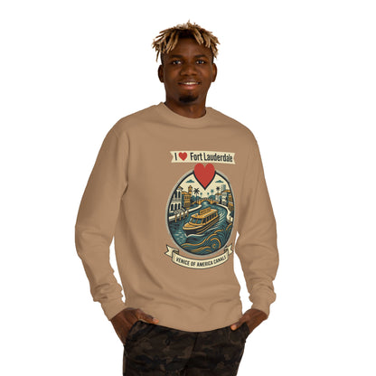 I  Fort Lauderdale Crewneck Sweatshirt — Venice of America Canals Graphic