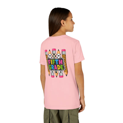 Fifth Grade Pencil Kids Tee — Back to School Youth Short Sleeve Shirt