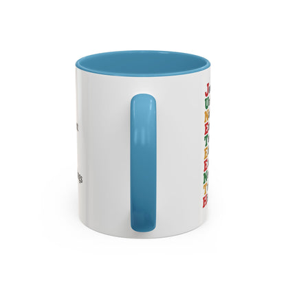 Juneteenth Acronym Accent Coffee Mug – Journey Unity Nation Empowerment (11/15oz)
