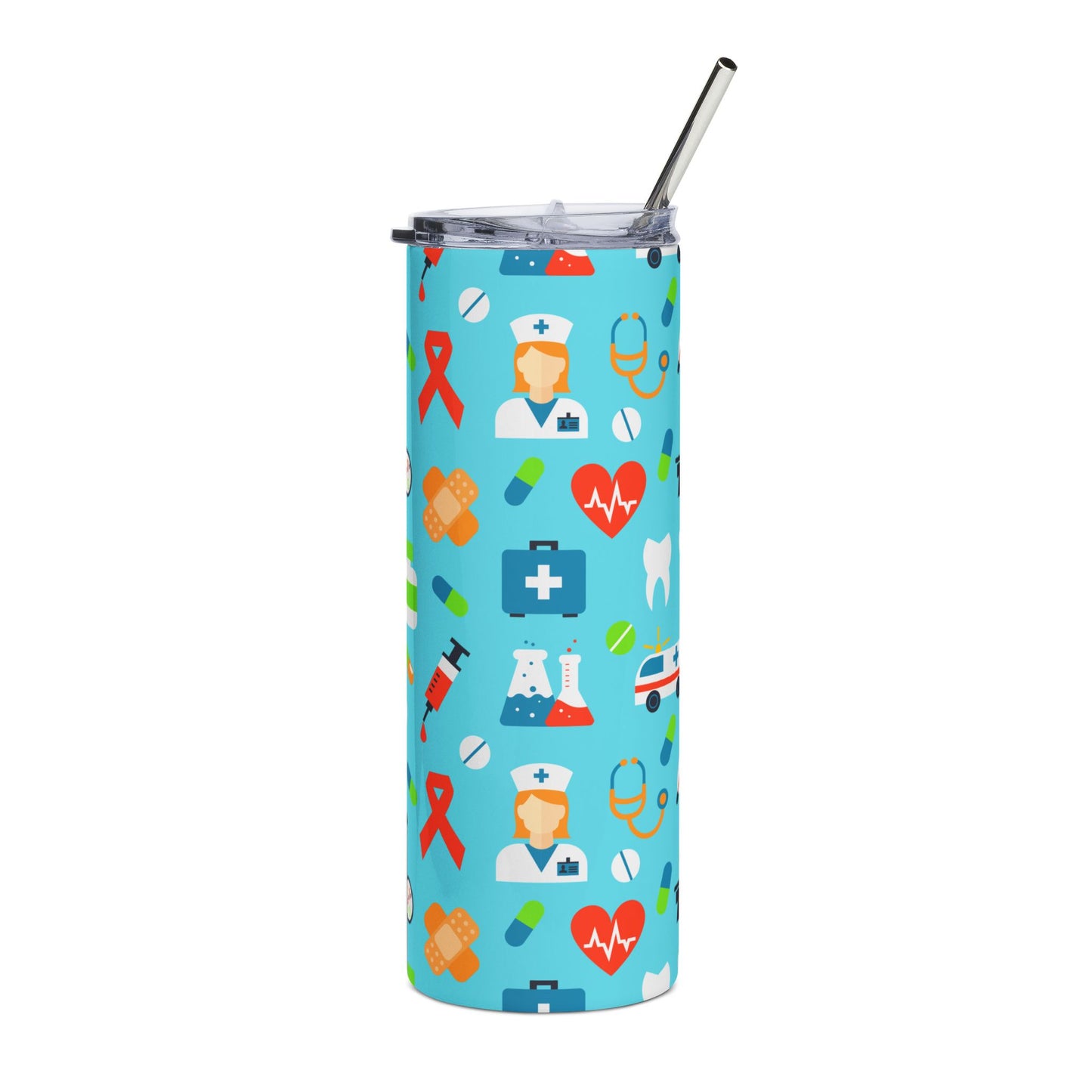Medical Staff 20oz Stainless Steel Tumbler — Nurse & Healthcare Pattern