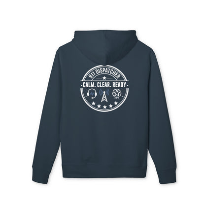 Dispatcher Hoodie — "911 Dispatcher: Calm. Clear. Ready." Badge Pullover