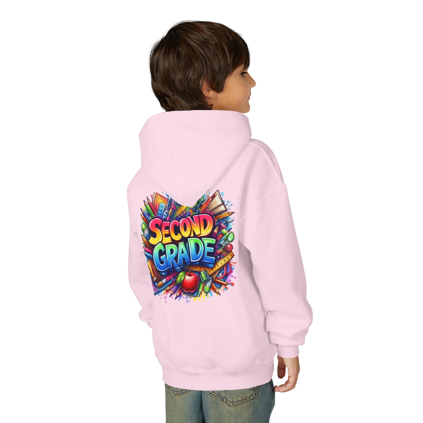 Second Grade Kids Hoodie — Colorful School Day Pullover
