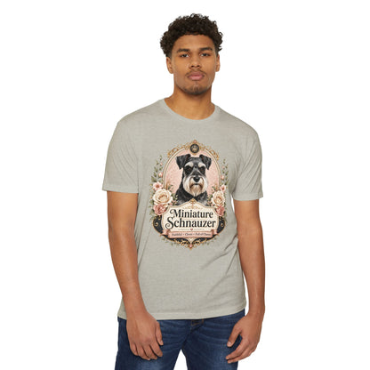 Miniature Schnauzer Floral Portrait T-Shirt