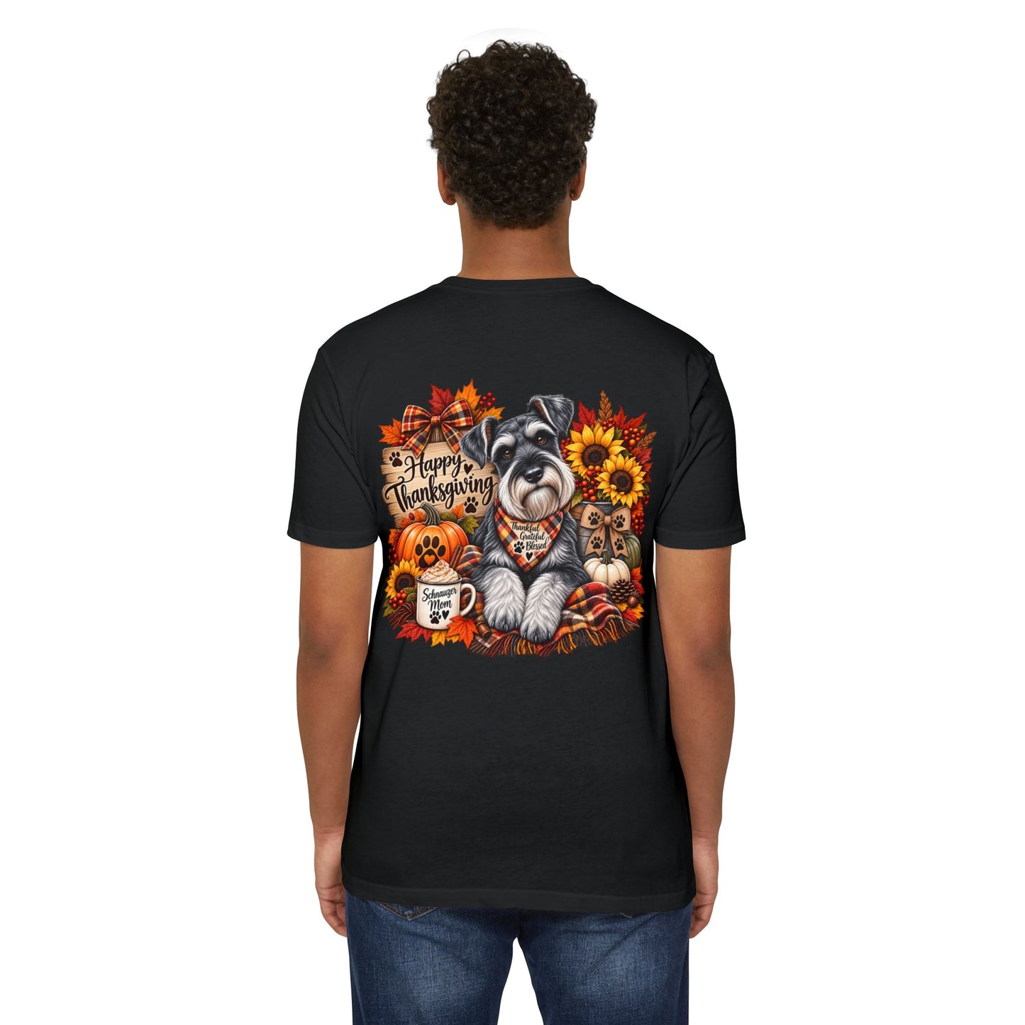 Thanksgiving Schnauzer T-Shirt — Happy Thanksgiving Fall Dog Tee