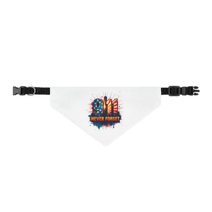 911 Never Forget Clip-On Pet Bandana — Patriotic 9/11 Remembrance Dog Scarf