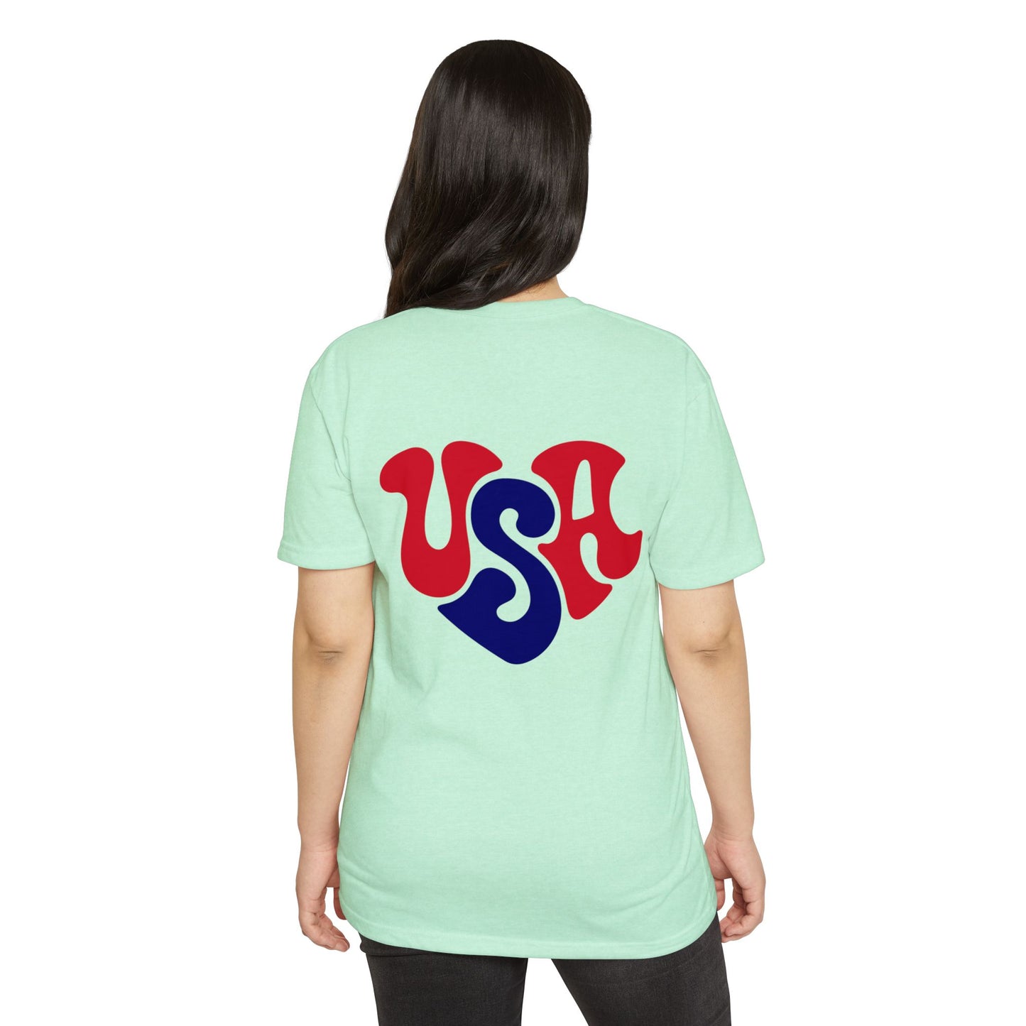 USA Heart Retro Graphic T-Shirt