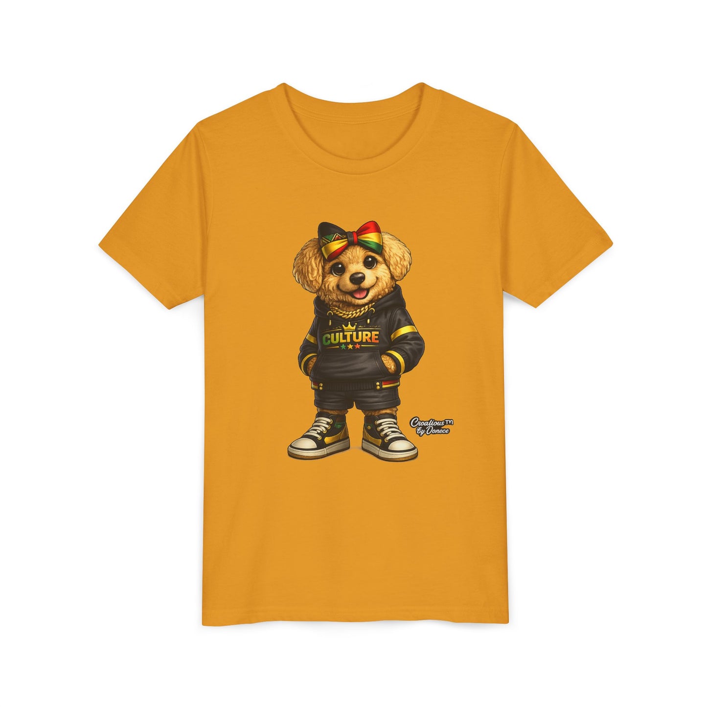 Youth Tee — Cute Rasta Bear "Culture" Graphic Kids T-Shirt
