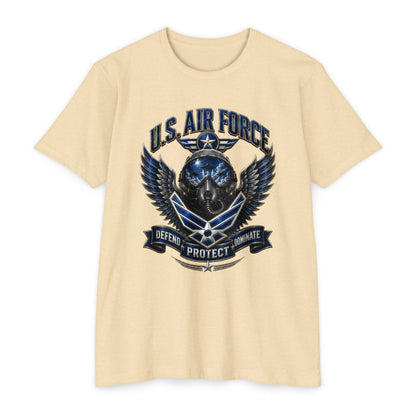 U.S. Air Force Skull Wings T-Shirt — Defend Protect Dominate Military Tee