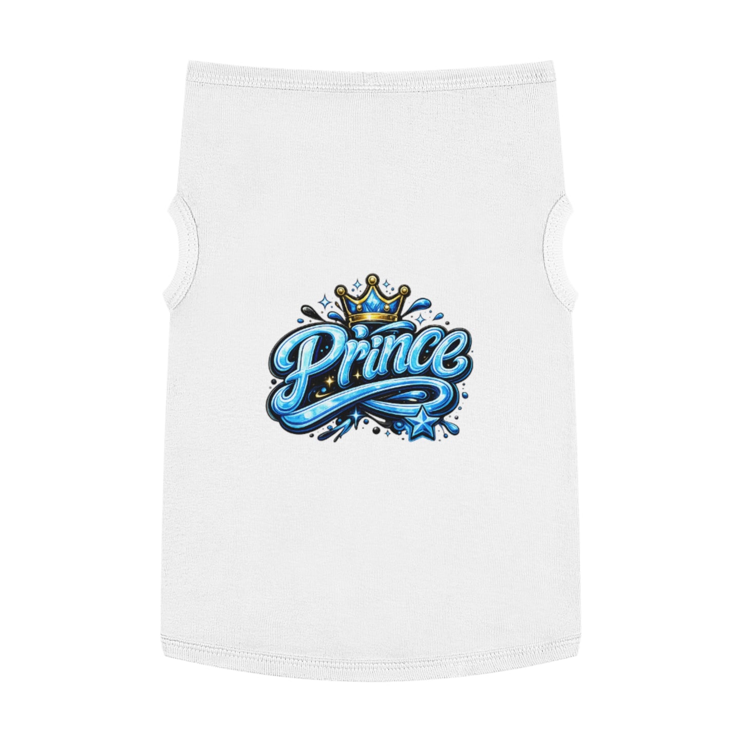 Prince Pet Tank Top — Blue Crown Graphic Dog Shirt