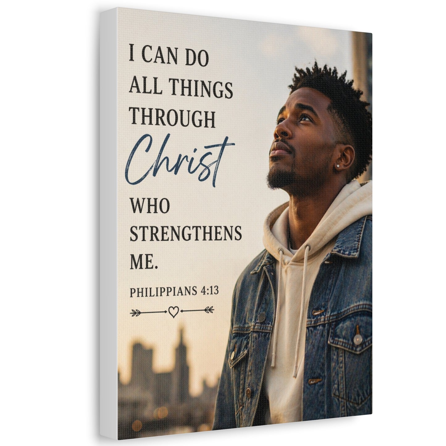 Philippians 4:13 Stretched Canvas – 'I Can Do All Things Through Christ' Inspirational Wall Art