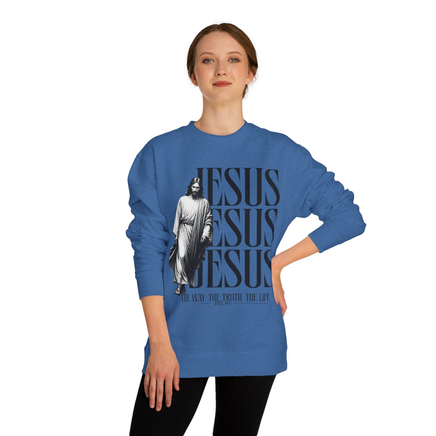 Jesus Crewneck Sweatshirt – The Way The Truth The Life Religious Pullover